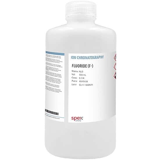 Spex CertiPrep AS-F9-5X Fluoride (F-) Ion Selective Electrode Standard, 0.1 M; 500 mL