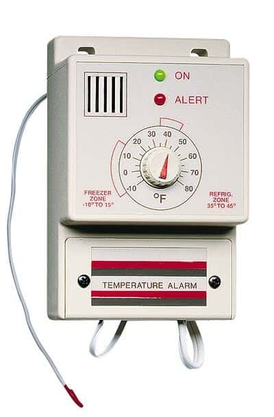 Supco Surface-Mount Refrigeration Alarm, -10 to 80°F, 110 VAC