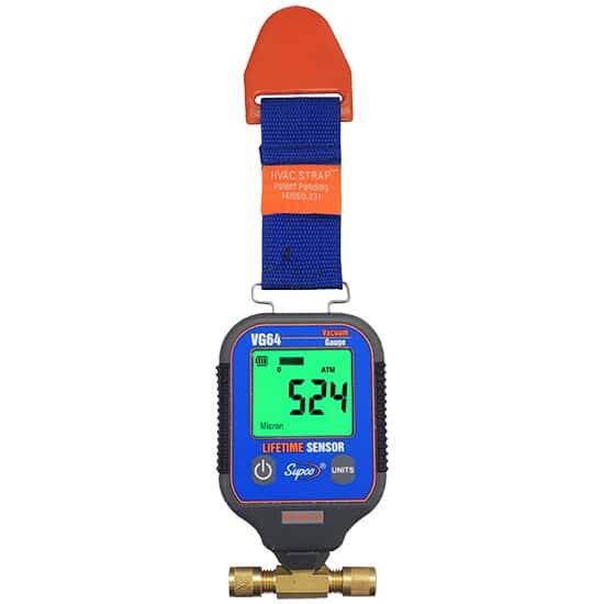 Supco VG64 Digital vacuum gauge, 0 to 19000 µ (0 to 2600 Pa)