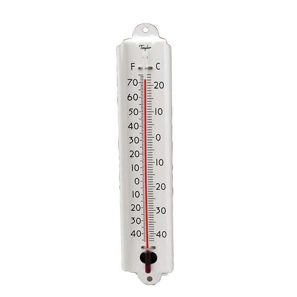 Taylor 1106J Vertical Metal Wall Thermometer, 12" , 50F to 70F from