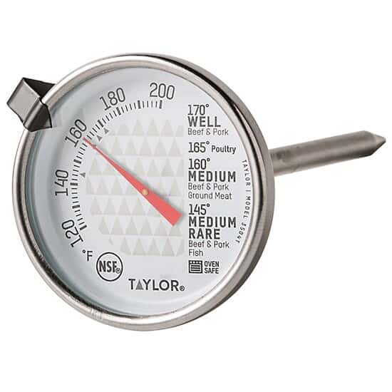 Taylor 3504 TruTemp Series Analog Bimetal Meat Thermometer with FDA