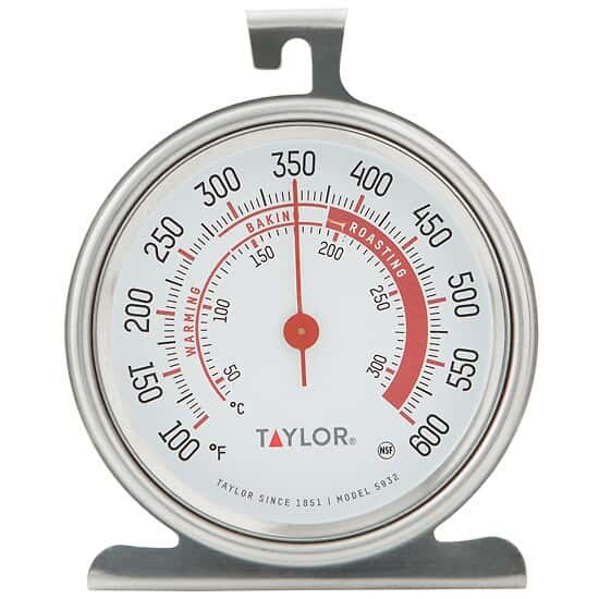 Taylor 5932 Oven / Grill Analog Dial Thermometer with Large Face and Dual Scale