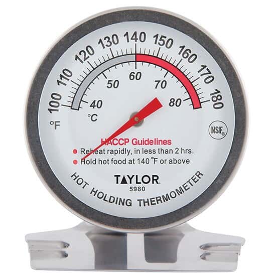Taylor 5980N Hot Holding Thermometer, NSF Listed. Temperature Range is 100 to 180°F