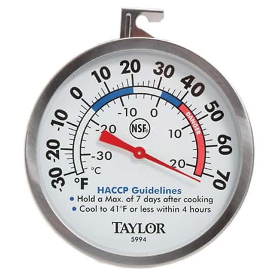 Taylor 5994 Series Refrigerator / Freezer Analog Dial Thermometer with