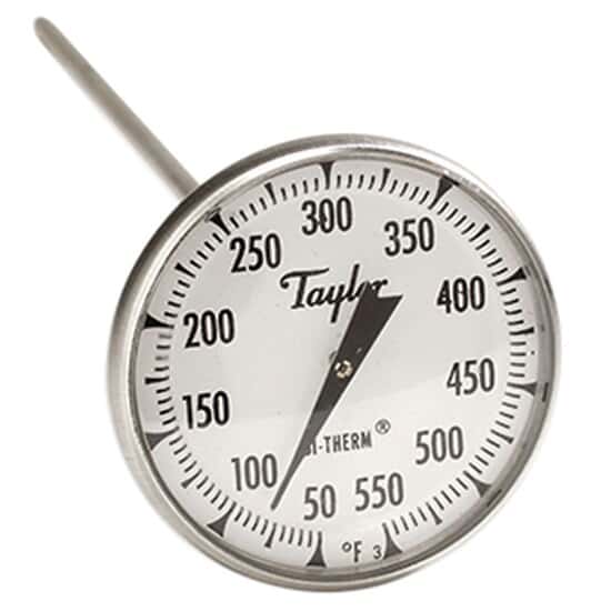 Taylor 6220J 2" Dial Bimetal Test Thermometer, 8" Stem, 50F/550F, 1 Accy from ColeParmer Germany