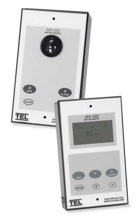 TEL UK Air Flow Monitor for Fume Hoods, 30 to 400 FPM Monitoring Range