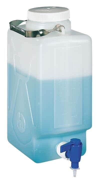 Thermo Scientific Nalgene 2320-0020 Rectangular HDPE Carboy with Spigot, 9 L