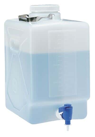 Thermo Scientific Nalgene 2321-0020 Autoclavable Rectangular Carboy with Spigot PP, 9 L, 6/Cs