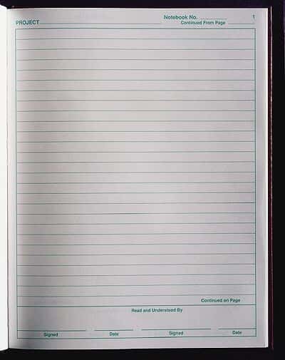 Thermo Scientific Nalgene 6301-2000 Case Bound Lined Paper Lab Notebook; 1/Pk