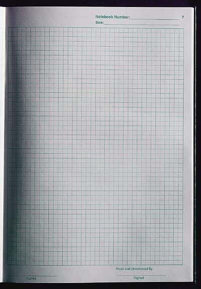 Thermo Scientific Nalgene 6301-3000 Case Bound 5 mm Grid Paper Lab Notebook; 1/Pk