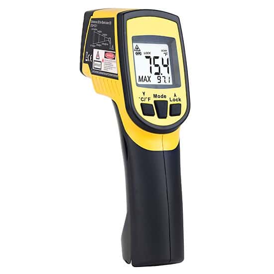 Traceable DualLaser Infrared Thermometer with Type K and Calibration