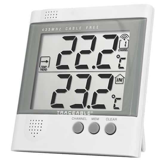 Traceable Wireless Refrigerator Thermometer Set with Calibration; 1 Remote Module with Bottle