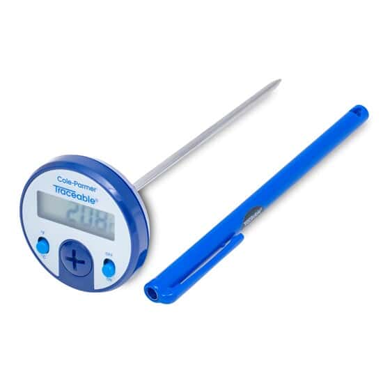 Traceable Jumbo-Display Dial Thermometer, ±1°C Accuracy; 1 Piercing-Tip Probe