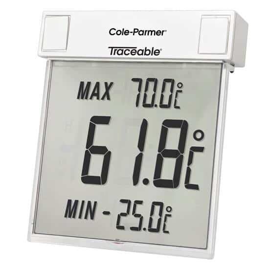 Traceable Big-Digit See-Thru Digital Thermometer; Celsius