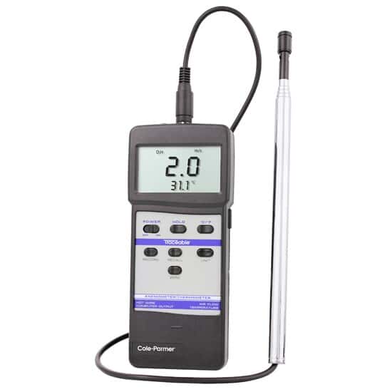Traceable Hot-Wire Thermoanemometer with RS-232 Output and Calibration