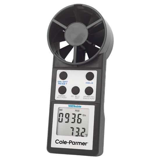 Traceable Vane Thermoanemometer with RS-232 Output and Calibration