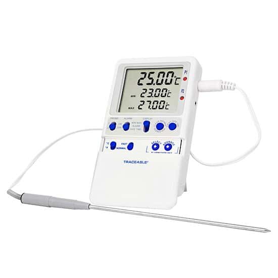 Traceable High-Accuracy Fridge/Freezer Thermometer; 1 Stainless Steel Probe