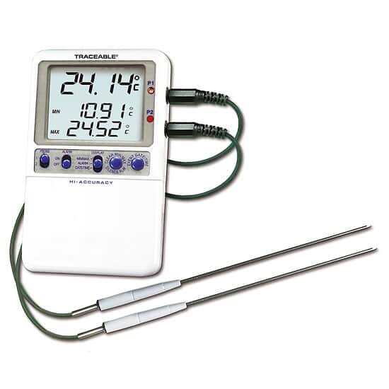 Traceable High-Accuracy Fridge/Freezer Thermometer; 2 Stainless Steel Probes
