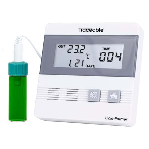 Traceable Time and Date Digital Thermometer; 1 5-mL Bottle Probe