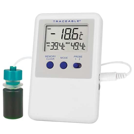 Traceable Ultra™ Calibrated Refrigerator/Freezer Thermometer; 1 Plastic Bottle Probe