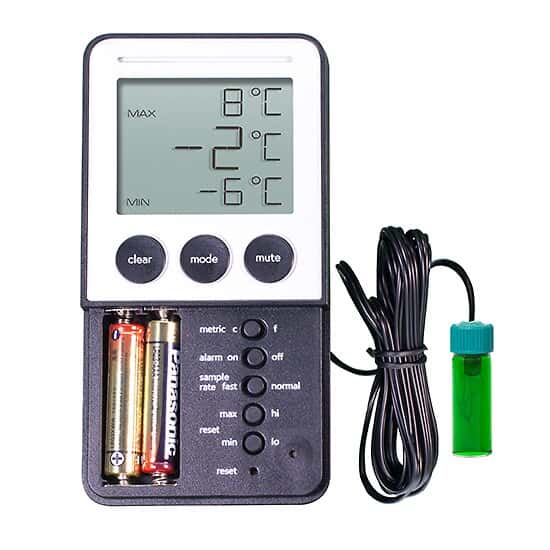 Fridge/Freezer Digital Thermometer with 5 mL Vaccine Bottle Probe