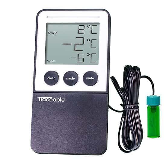 Fridge/Freezer Digital Thermometer with 5 mL Vaccine Bottle Probe