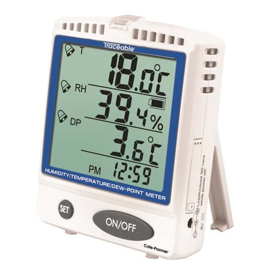 Traceable Digital Thermohygrometer with Dew Point and Memory Card