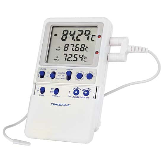 Traceable High-Accuracy Ultra-Low Freezer Digital RTD Thermometer; 1 Bullet Probe