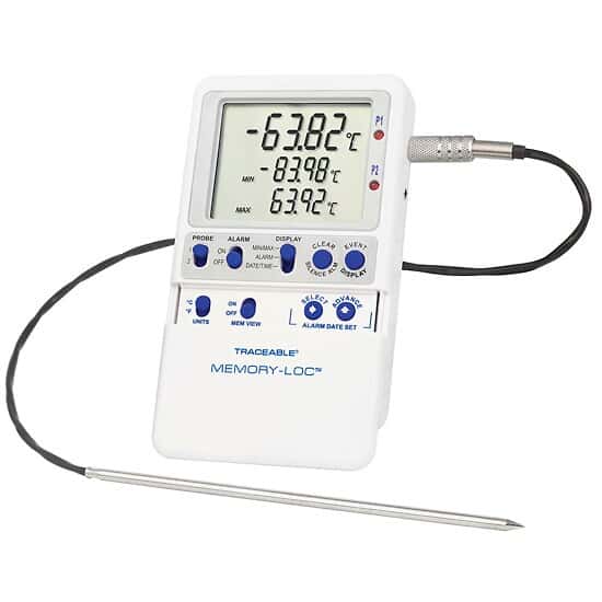 Traceable Memory-Loc™ Datalogging Low-Temp Thermometer; 1 Stainless Steel Probe