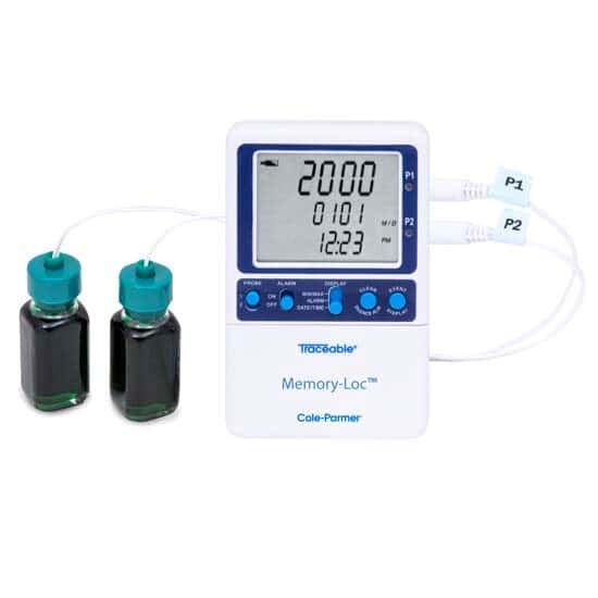Traceable Memory-Loc™ Datalogging Thermometer; 2 Glass Bottle Probes