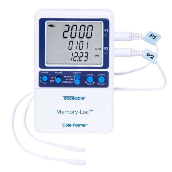 Traceable Memory-Loc™ Datalogging Thermometer; 2 Bullet Probes