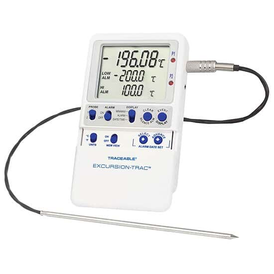 Traceable Excursion-Trac® Datalogging Cryogenic Thermometer; 2 Stainless Steel Probes