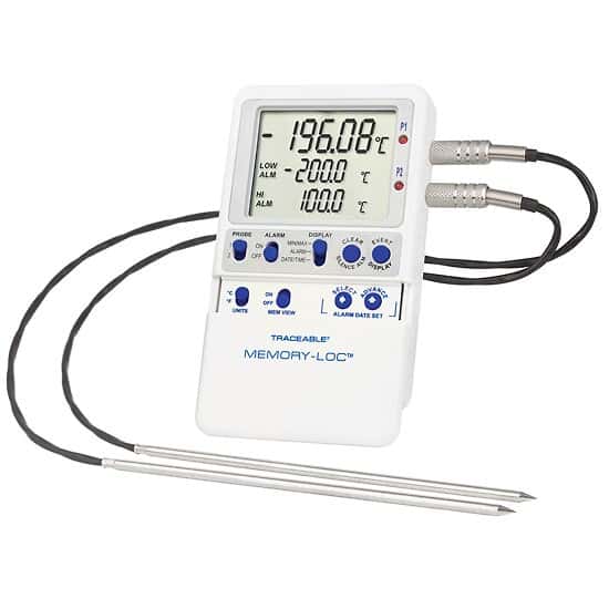 Traceable Memory-Loc™ Datalogging Cryogenic Thermometer; 2 Stainless Steel Probes