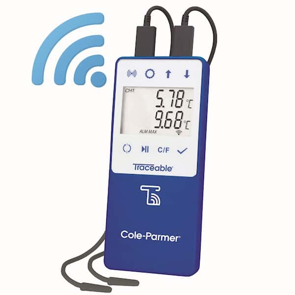 Traceable Wi-Fi Data Logging Refrigerator/Freezer Thermometer Compatible with TraceableLIVE® Cloud Service; 2 Bullet Probes