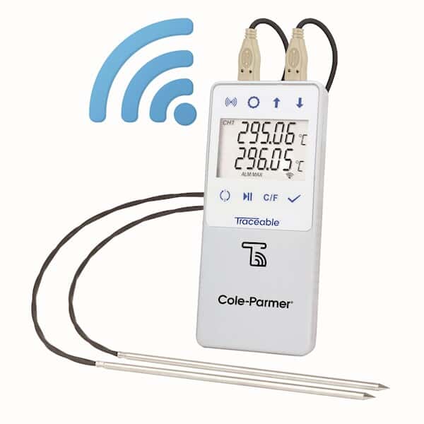 Traceable High-Temperature Wi-Fi Data Logger Compatible with TraceableLIVE® Cloud Service; 2 Probes