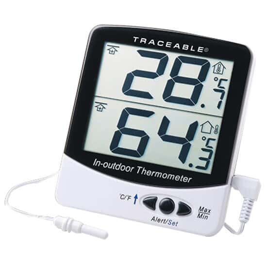 Traceable Indoor/Outdoor Digital Thermometer with Giant DualDisplay