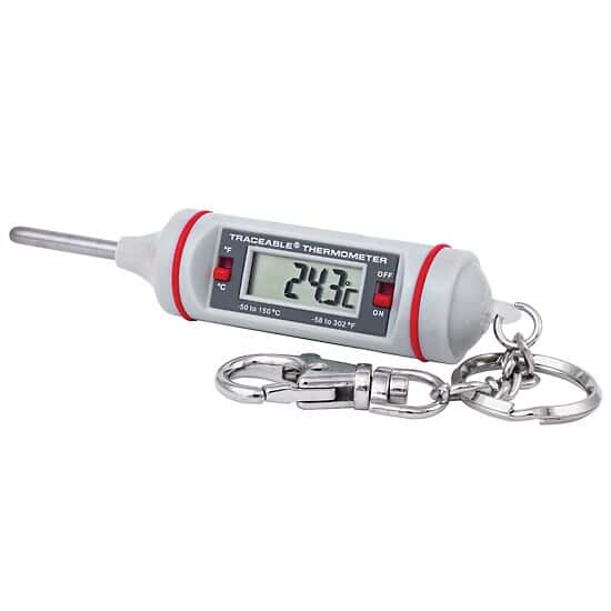 Traceable Digital Pocket Thermometer with Calibration, 302°F; Mini Key