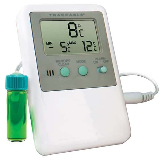 Traceable Fridge/Freezer Digital Thermometer with Calibration; 5 mL