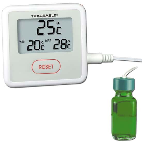 Traceable Sentry TripleDisplay Thermometer with Calibration, Celsius