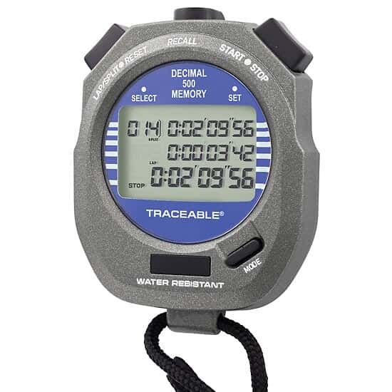 Traceable Digital Stopwatch with Calibration; 500Memory from Cole