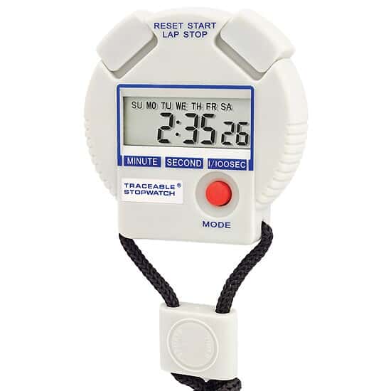 Traceable LargeDigit Stopwatch/Chronograph with Calibration; ±0.001