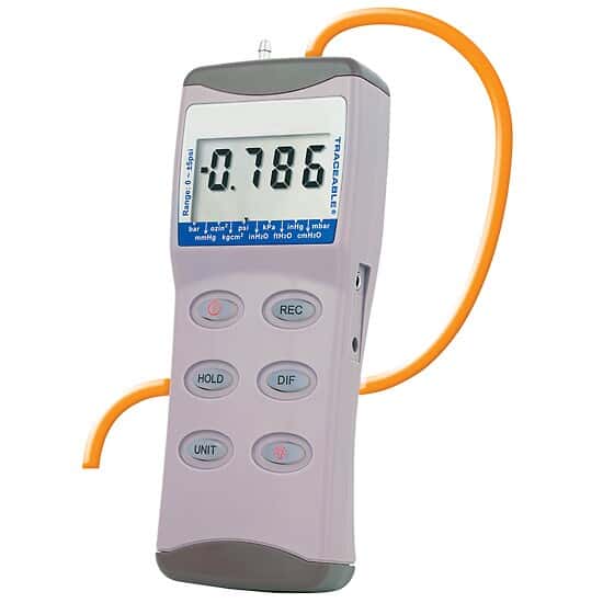 Traceable Digital Manometer with Calibration; ±5 psi from ColeParmer