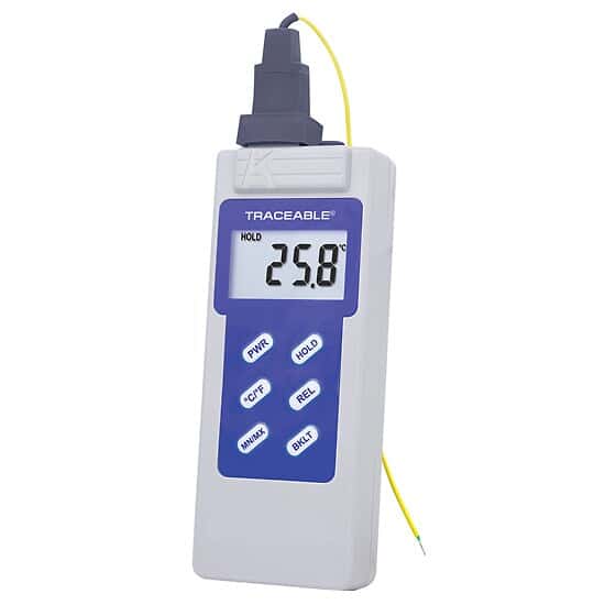 Traceable Waterproof Type K Thermometer with Calibration from Cole