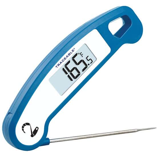 Traceable Folding Stem Thermometer with Calibration, NSFCertified; 1 4.5" Stainless Steel Probe