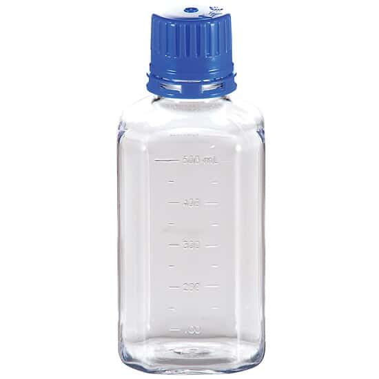 TriForest BGC0500S Square Media Bottle, Sterile, 500 mL, PETG; 12/PK, 72/CS