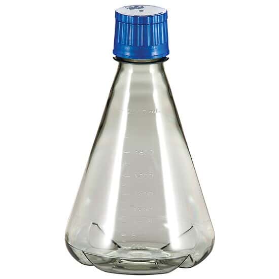 TriForest FBC2000S Baffled-Base Sterile Erlenmeyer Shaker Flask, PC, 2000 mL; 24/CS