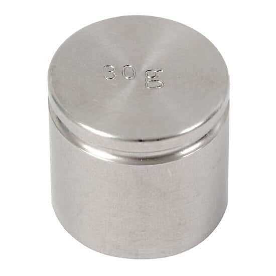 Troemner Test Weight 30g Class F with Traceable Certificate, Cyl Indrical with Groove