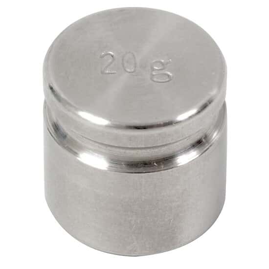 Troemner Test Weight 20g Class F with Traceable Certificate, Cyl Indrical with Groove