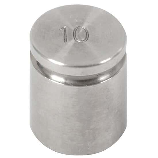 Troemner Test Weight 10g Class F with Traceable Certificate, Cyl Indrical with Groove