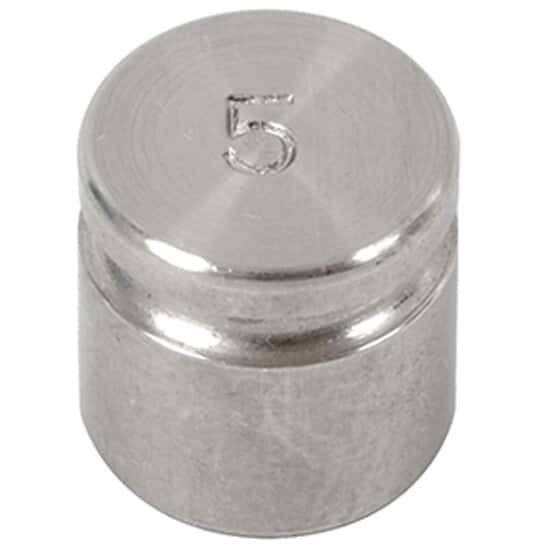 Troemner 1328T 5 g Class F Test Weight with Traceable Certificate Cylindrical with Groove